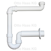 HAAS Raumsparsiphon, Polypropylen, weiß