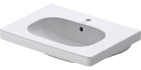 Duravit Möbelwaschtisch D-Code, mit Hahnloch, Überlauf, Hahnlochbank, weiß