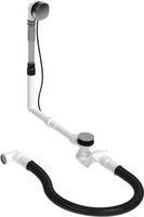 Duravit Ab- und Überlaufgarnitur Quadroval, Ø 5,2 cm, mit flexiblem Ablaufschlauch, chrom