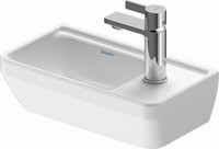 Duravit Handwaschbecken D-Neo, 40 x 22 cm, Becken links, ohne Überlauf, mit Hahnlochbank