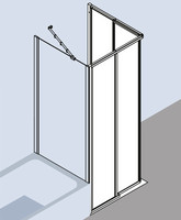 FORMAT Basic Ganzglas-Gleittür-Eckeinstiegshälfte 2-tlg., Echtglas klar