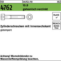 ISO 4762 10.9 galvanisch verzinkt Zylinderschrauben mit Innensechskant