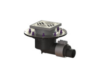 Kessel Bodenablauf Ecoguss, Grundkörper, Aufsatzstück mit Schlitzrost