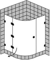 FORMAT Design 3.0 Viertelkreisdusche mit Drehtür, HS teilgerahmt, Kristallglas hell, rechts
