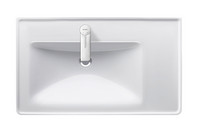 Duravit Möbel-Waschtisch D-Neo, asymmetrisch, Becken links, mit Überlauf, Hahnlochbank