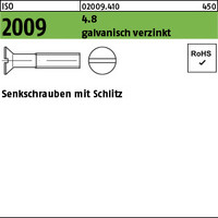 ISO 2009 4.8 galvanisch verzinkt Senkschrauben mit Schlitz
