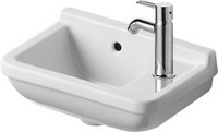 Duravit Handwaschbecken Starck 3, 40 x 26 cm, Hahnloch rechts, mit Überlauf, Hahnlochbank