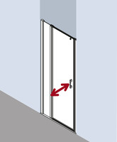 FORMAT Pro 2.0 Pendeltür 1-flügelig mit Festfeld, silber hochglanz, Maßanfertigung