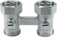 Resideo Verschraubung Verafix-VKE, Durchgang, Press-Messing, 2-Rohr