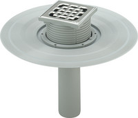 Viega Balkon-/Terrassenablauf Advantix 4944.2, Kunststoff grau, Ablauf senkrecht, ohne Geruchverschluss