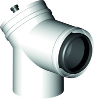 Almeva Revisionsbogen LIK, 87°, mit Messöffnung, PPH/PPH, weiß