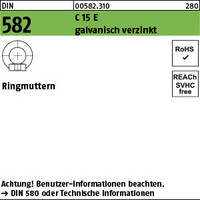 DIN 582 C 15 E galvanisch verzinkt Ringmuttern